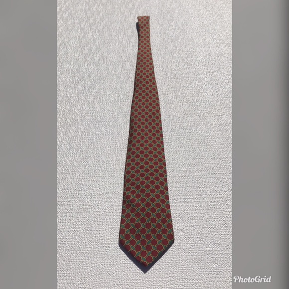 Brooks Brothers Maroon with Green/Gold Neck Tie - Picture 4 of 5